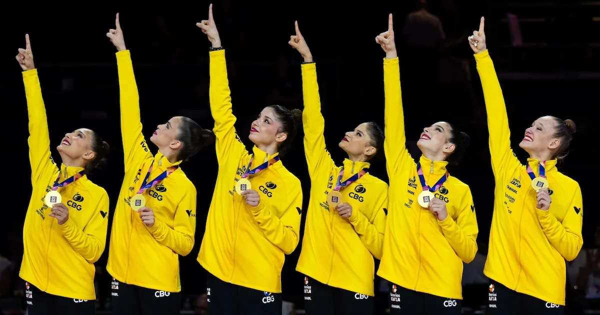 Brasil conquista ouro inédito no Mundial de ginástica rítmica com maior nota do ano